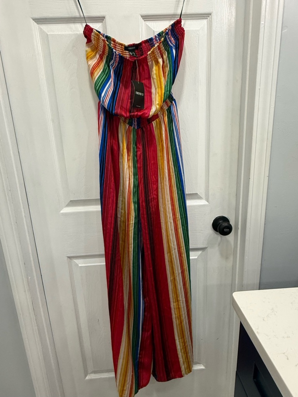 Forever 21 Rainbow Striped Jumpsuit
